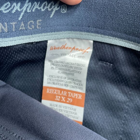 NEW Weatherproof Vintage Men's 32x29 Hybrid Tech Pants Blue - Picture 5 of 9